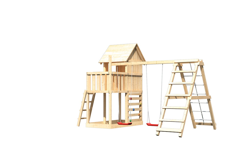 KARIBUHOLZT Akubi Stelzenhaus Frieda natur DS+KG+Kletterwand 16938247