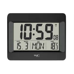 TFA Funk Uhr schwarz