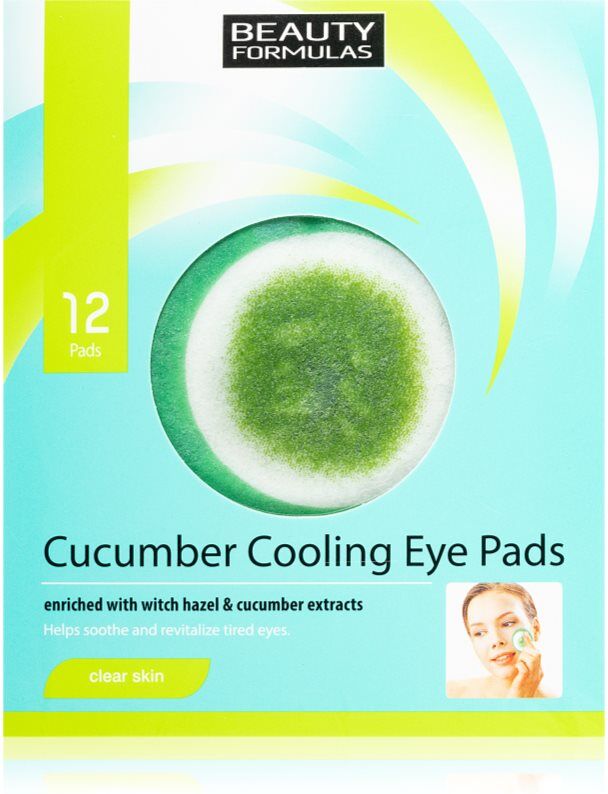 Beauty Formulas Clear Skin Cucumber Cooling regenerating mask for the eye area 12 pc