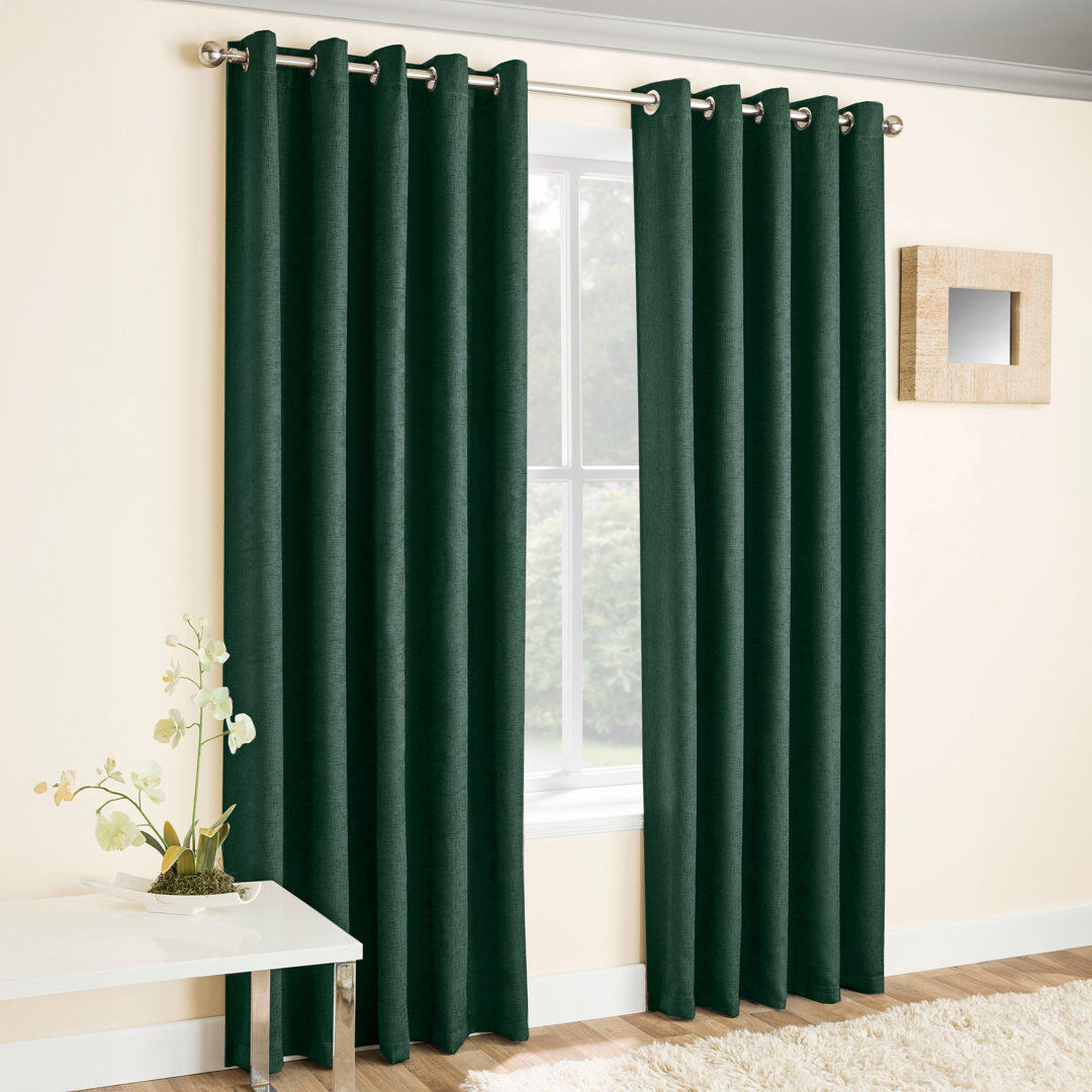 Wayfair Basics™ Biller Eyelet Thermal Light Reducing Curtain Green 229cm Width x 183cm Drop