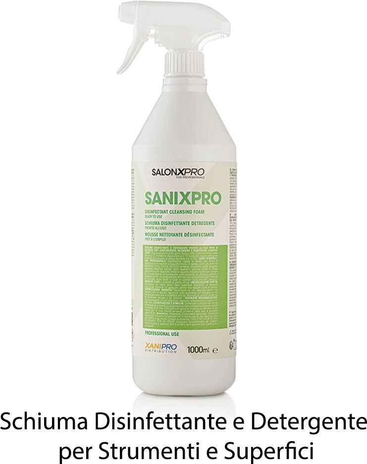 Xanitalia SANIXPRO 1 Litro Schiuma Disinfettante e Detergente per Strumenti e Superfici XaniPro