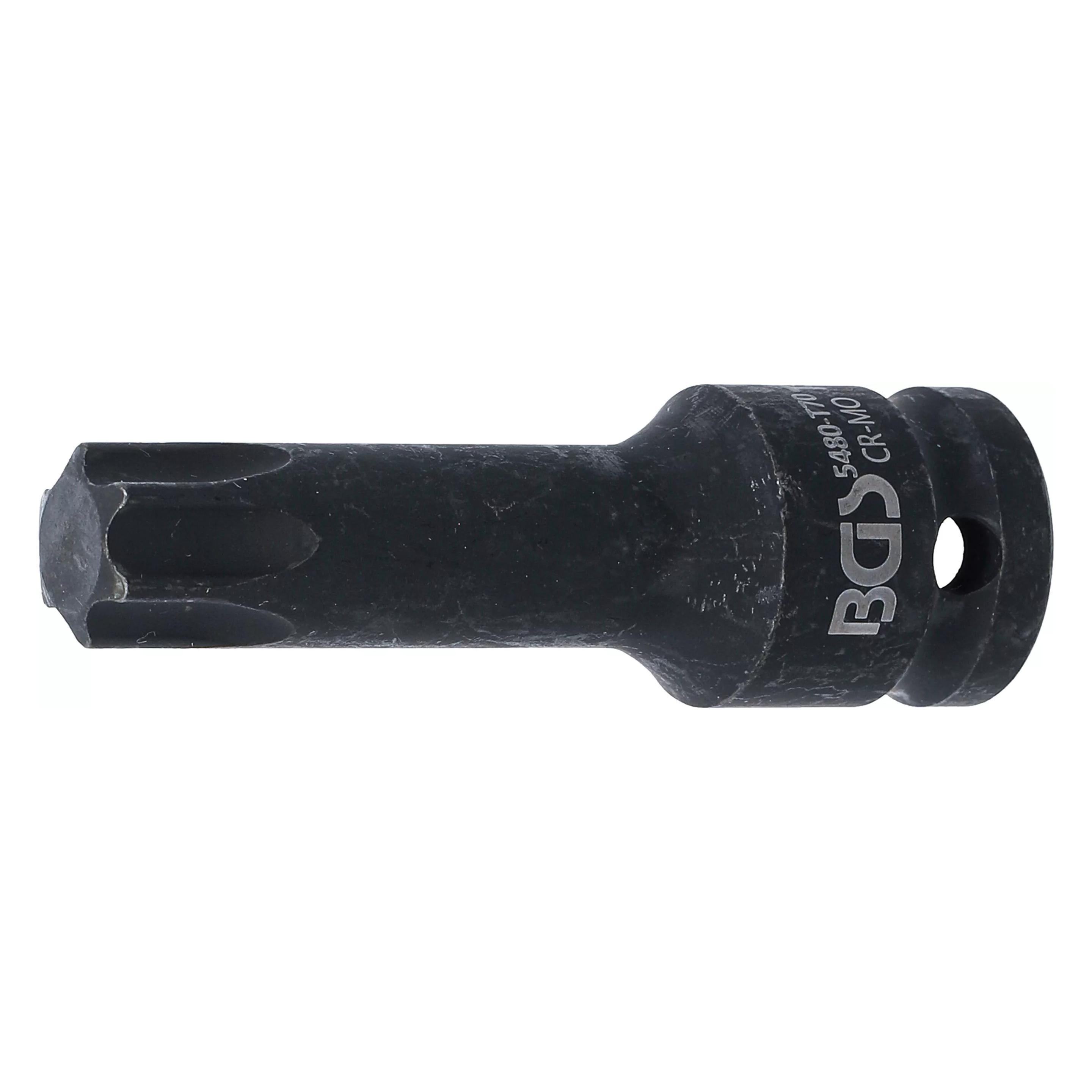 BGS Kraft-Bit-Einsatz Länge 75 mm Antrieb Innenvierkant 12,5 mm (1/2") T-Profil (für Torx) T70 (5480-T70)