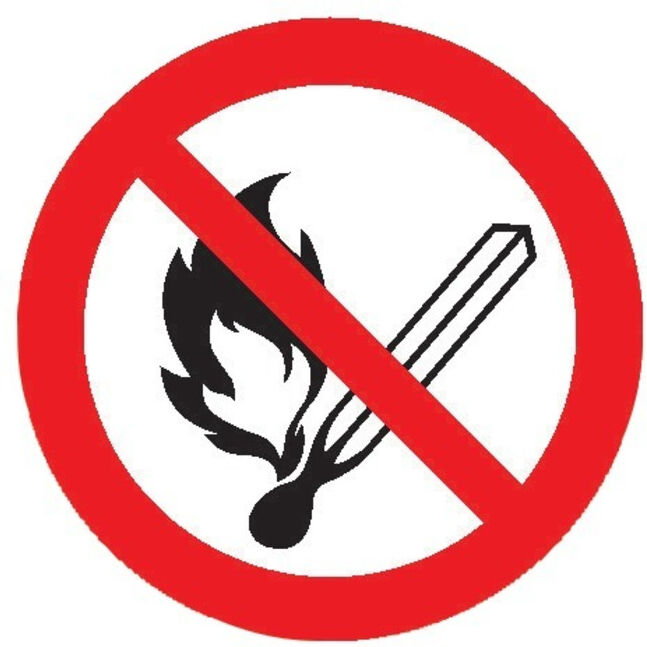 SafetyMarking Panneau d'interdiction Aluminium D100 mm Feu, lumière nue et fumer interdits ; wolk (11.0809)