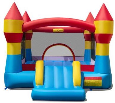 Costway 3-in-1 Kids Bouncer with Slide Large Jumping Area and Basketball Hoop without Blower