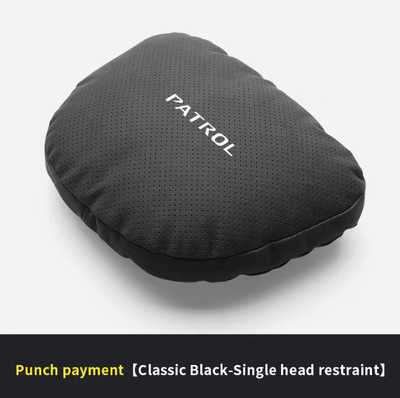 Uplift Curations PatrolComfort 5 Color Car Headrest & Lumbar Pillow Soft Neck & Waist Support Cushion For Nissan Patrol Interior black