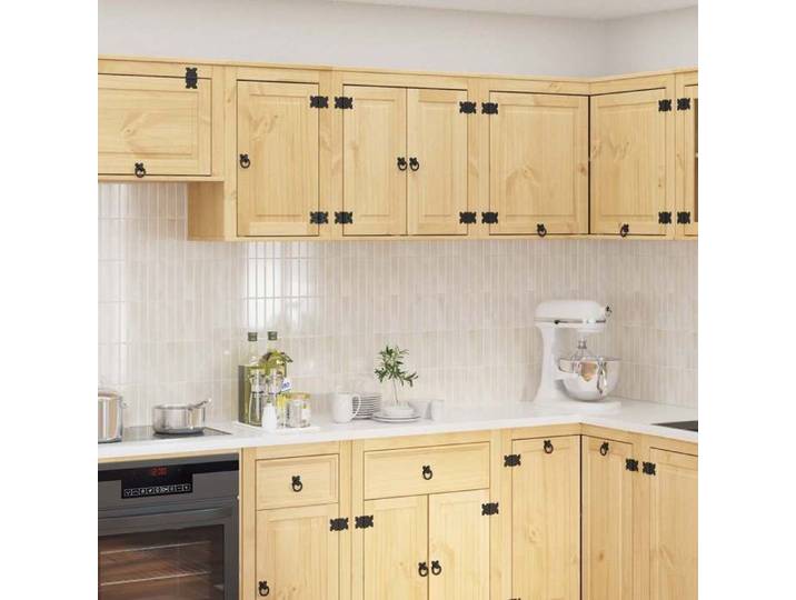 NEW 2026  Armoire de cuisine 1 pc moderne Cabinet de cuisine avec étagère SKI Brun Miel 60x32x40 cm Pin massif L4833