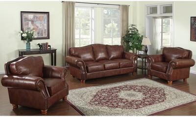Brandon Distressed Whiskey Top Grain Italian Leather Sofa and Two Chairs Set