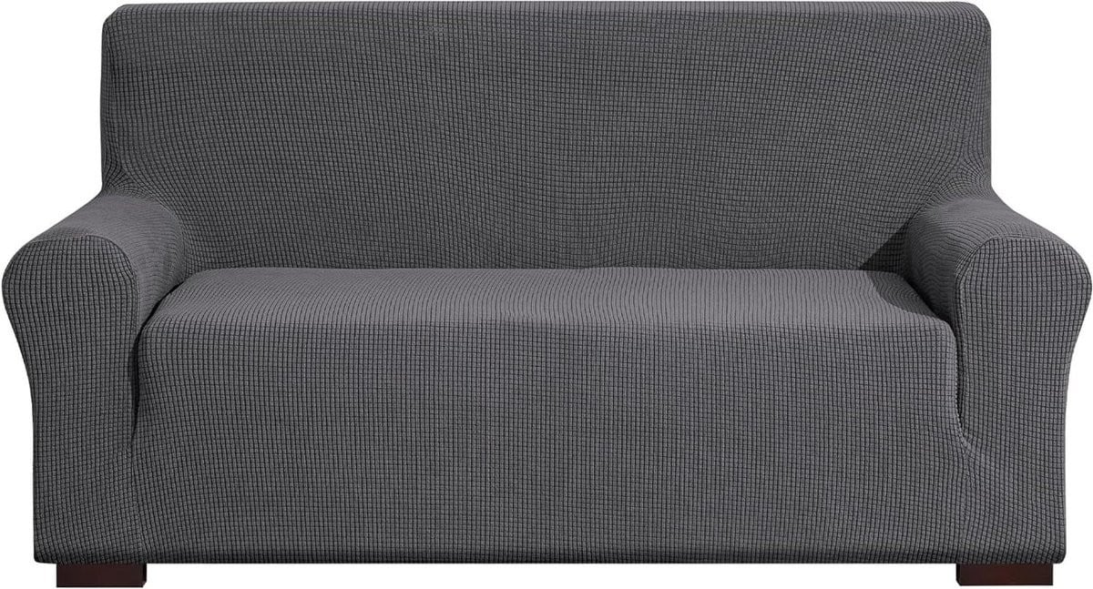 Bankhoes Stretch Sofahoes Jacquard Donkergrijs 145-185 cm