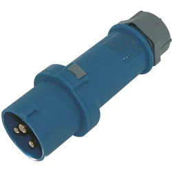 Mennekes CEE, 3-pol , Kunststoff-, Schraubkontakt-Kabelstecker, vernickelte(r) Kontakt(e), gerade, max. 2,5 mm2, blau