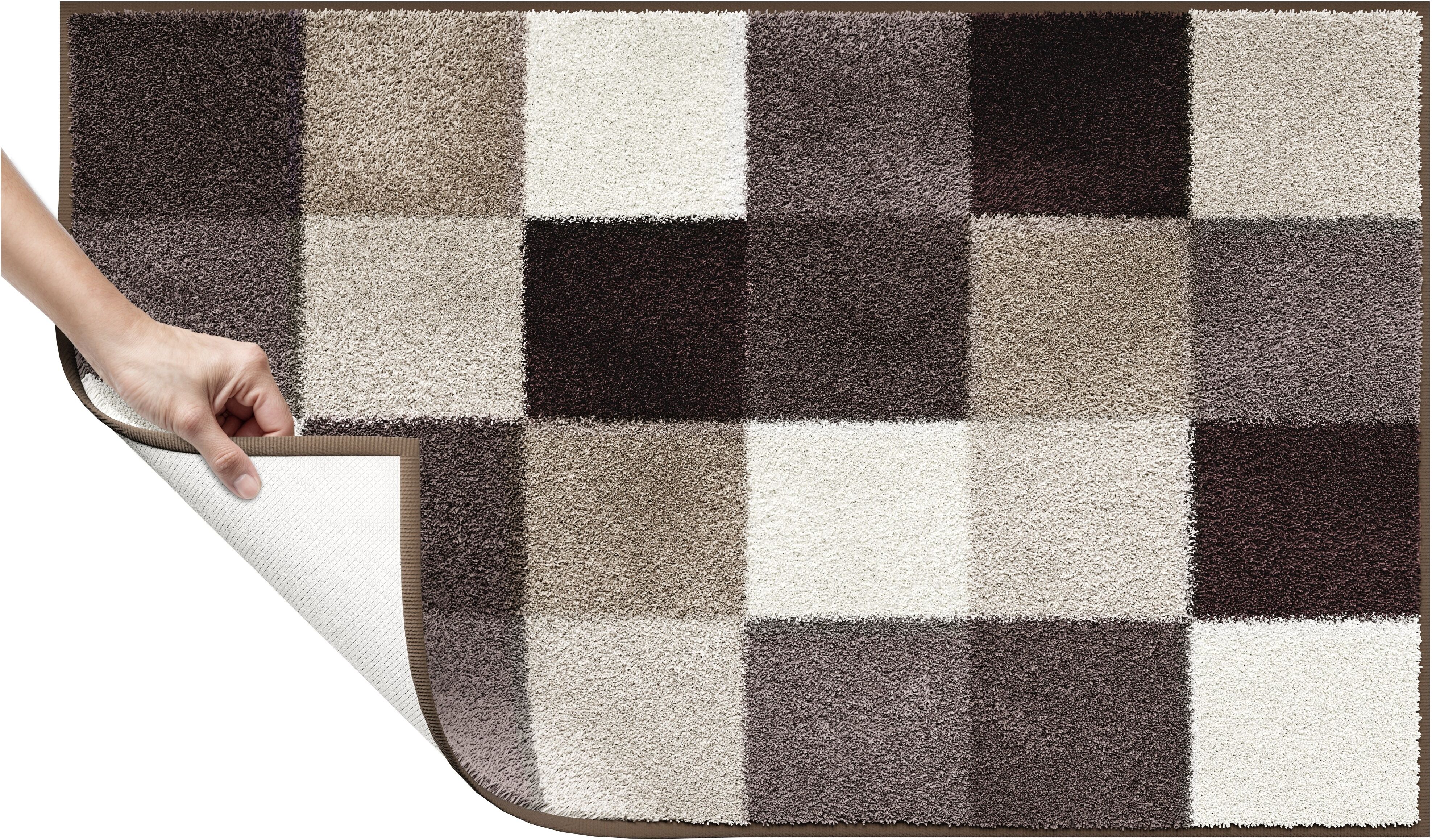 Badematte GRUND "Mosaik, Badvorleger, Badezimmer Teppich, sehr weich" Gr. 2, beige (natur), H:20mm, Kunstfaser, Badematten, Badematte, angenehm weich, auch als 3 teiliges Set erhältlich, Made in Europe natur rechteckig (50cm x 90cm )