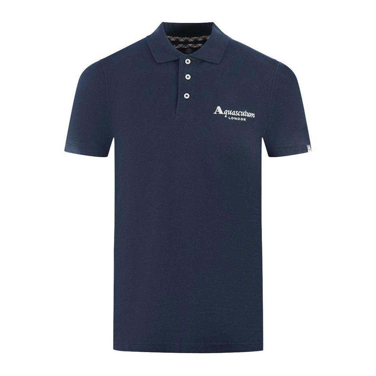 Aquascutum Unisex Volwassen Londen Classic Polo Shirt (Marineblauw)