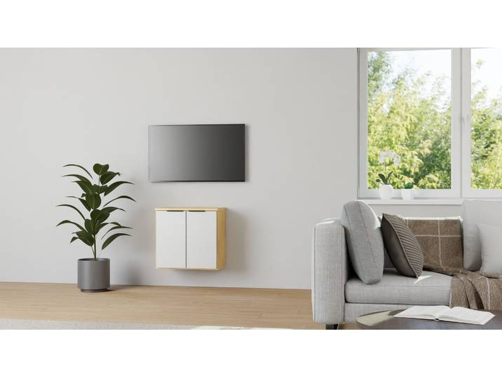 Badezimmer-Hängeschrank Buche Klarlack