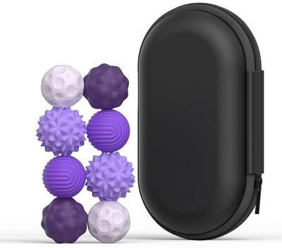 Discount Dollar Deals Magnetic Silicone Sensory Balls, Worry Balls, Fidget Toy For Anxiety Relief, Autism Calming Sensory Toy For Kids, Adults purple 8pcs
