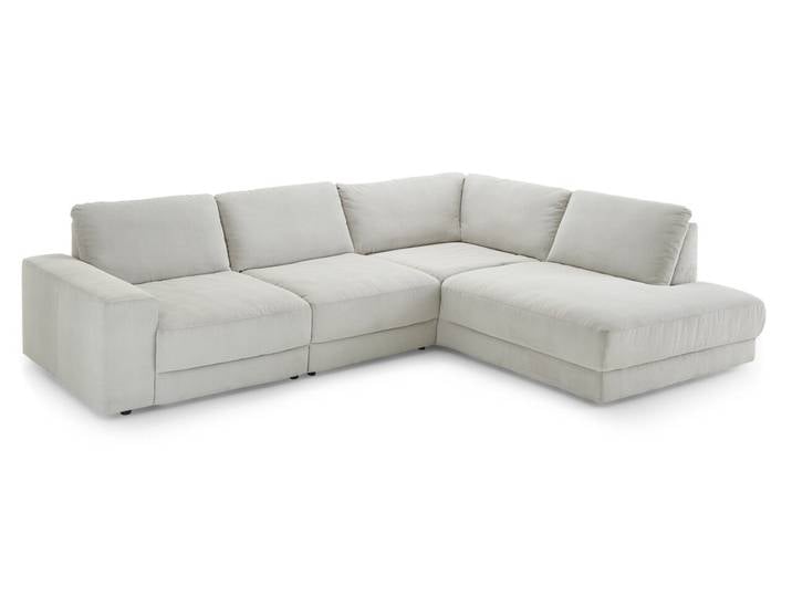 Ecksofa HAMBURG, silber, Stoff