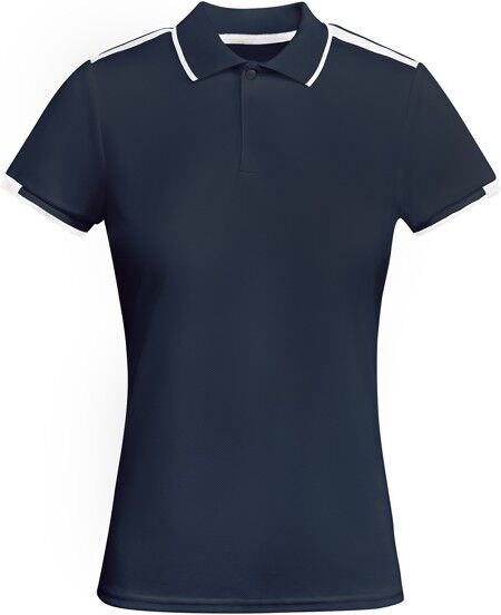 Polo technique ajusté bicolore personnalisé Tamil Woman XXL Marine/Blanc