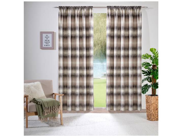 Vorhang WECKBRODT Kilian , braun (creme, mocca), B:140cm H:175cm, Polyester, Gardinen, Vorhang, Gardine, Store, Dekoschal, blickdicht