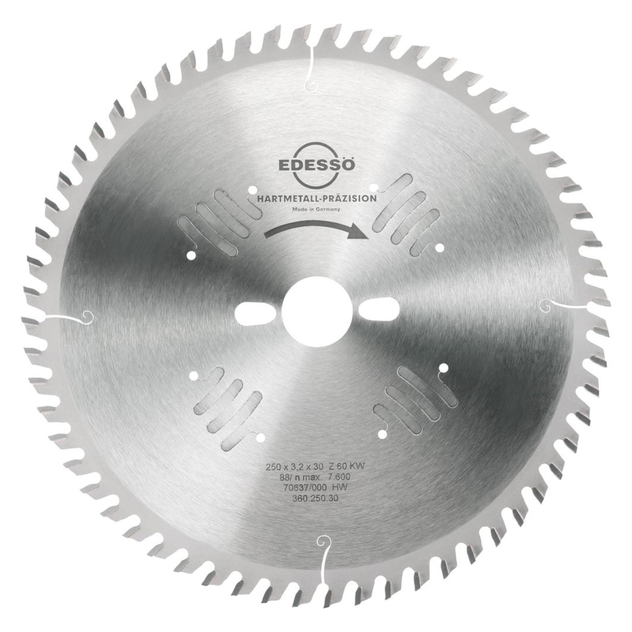 Edessö Kreissägeblatt Präzision Aufteilschnitte KW, HW 250x3,2/2,2x30 Z=60 KW (4010912480407)