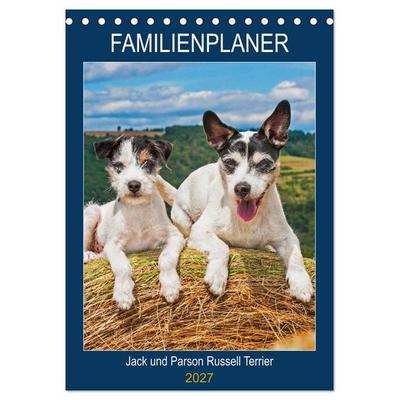 Familienplaner Jack und Parson Russell Terrier (Tischkalender 2027 DIN A5 hoch), CALVENDO Monatskalender