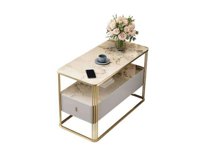 YCCHAH Sofatisch Sofa-Seitenschrank, moderner einfacher Rock-Board-Beistelltisch, Wohnzimmer, Kleiner Couchtisch, Aufbewahrungsschrank, Seitenschrank Wohnzimmer-Beistelltisch
