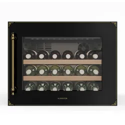 Vinsider Victoria 28 Weinkühlschrank   28 Flaschen   Touch   UV-Schutz   LED   leise   2 Regale Schwarz/Antik-Gold-Metallic 38 Flaschen 1 Kühlzone