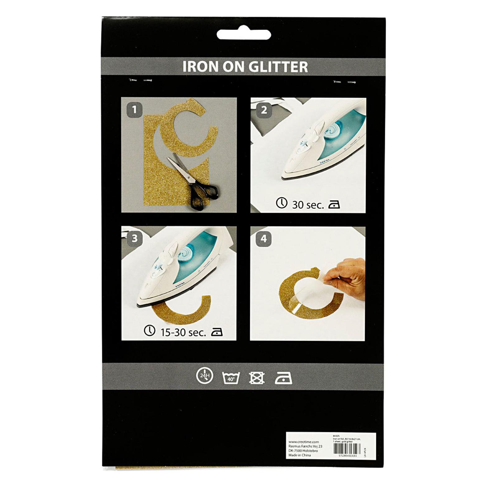 Creativ Company Opstrijkfolie Glitter Goud, A5 (5712854313193)