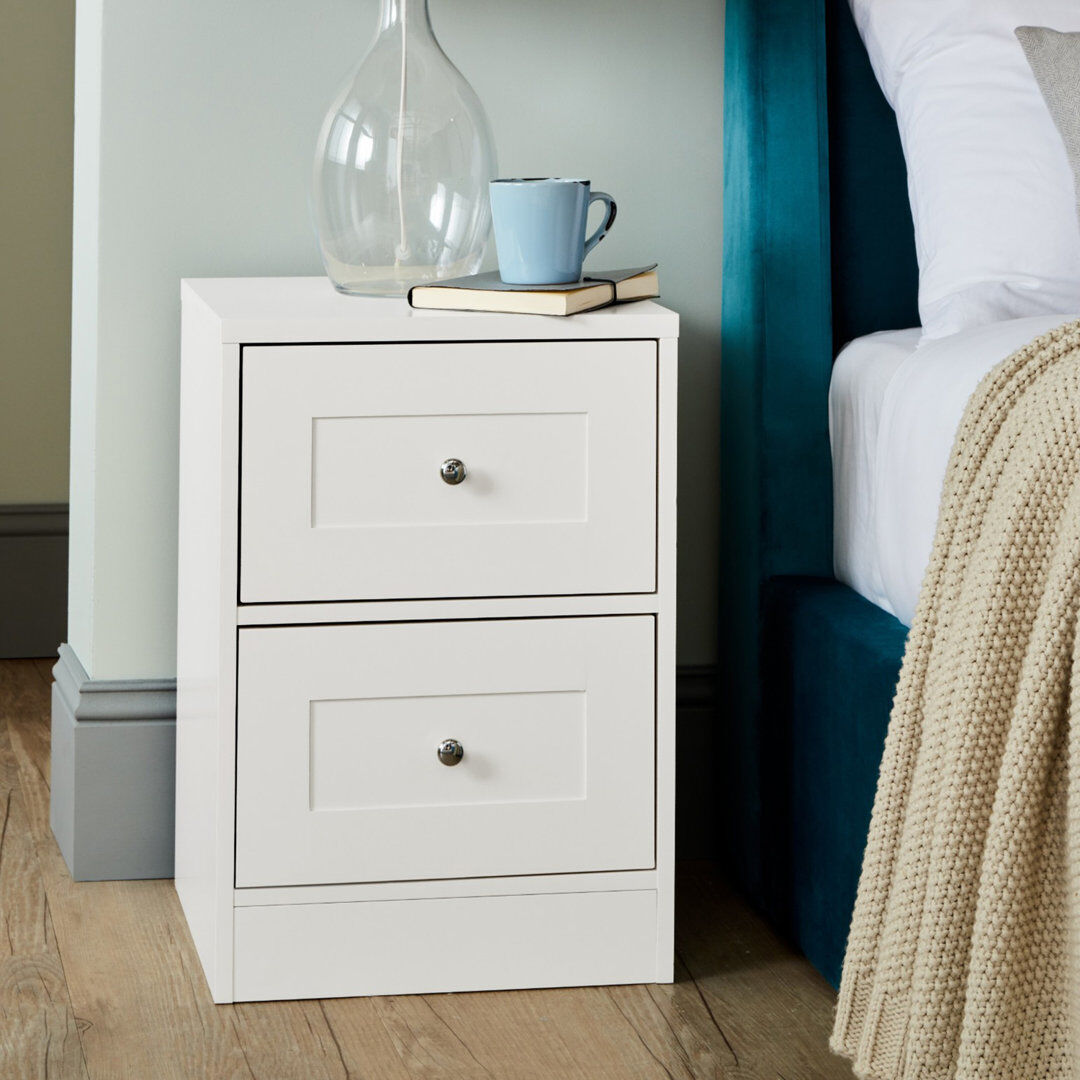 Marlow Home Co. Merrigan 40 cm W Bedside Table White 57cm H X 40cm W X 40cm D