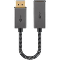Plus DisplayPort > HDMI Adapterkabel, 8K @ 60Hz grau, 20cm, 32 Gbit/s