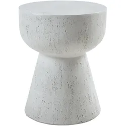 En.Casa, Couchtisch + Beistelltisch, Beistelltisch Oulvepijanse 51xØ40 cm Weiss (40 x 51 cm)