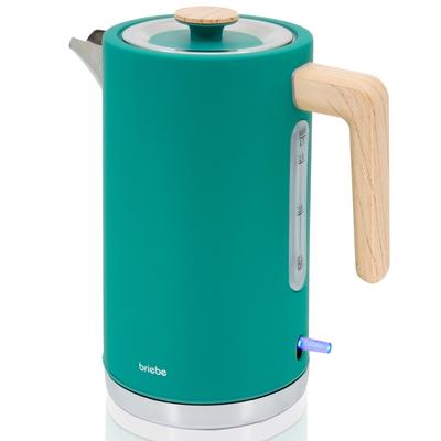 Briebe Nordic Wasserkocher 1,7L Elektrischer Schnellkochend, BPA frei, 360° Sockel, KT1165GRE, Grün, 2200W