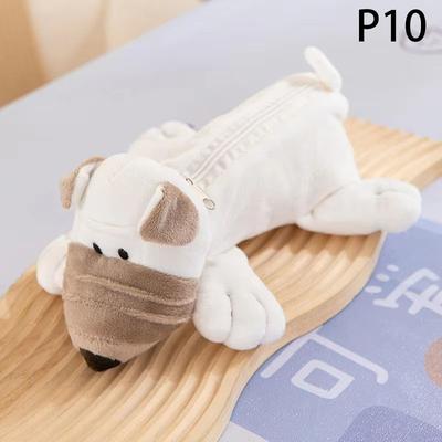 Inspired Finds Cute Cartoon Animal Plush Pencil Case For Kids Large Capacity Pencil Case School Stationery Organizer spotted Dog