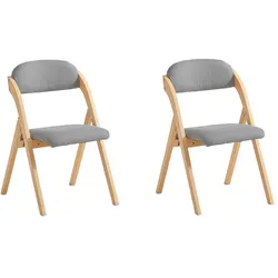 SoBuy 2 Klappstühle im 2er-Set Hellgrau 41,5x47,5x77cm Nordisch