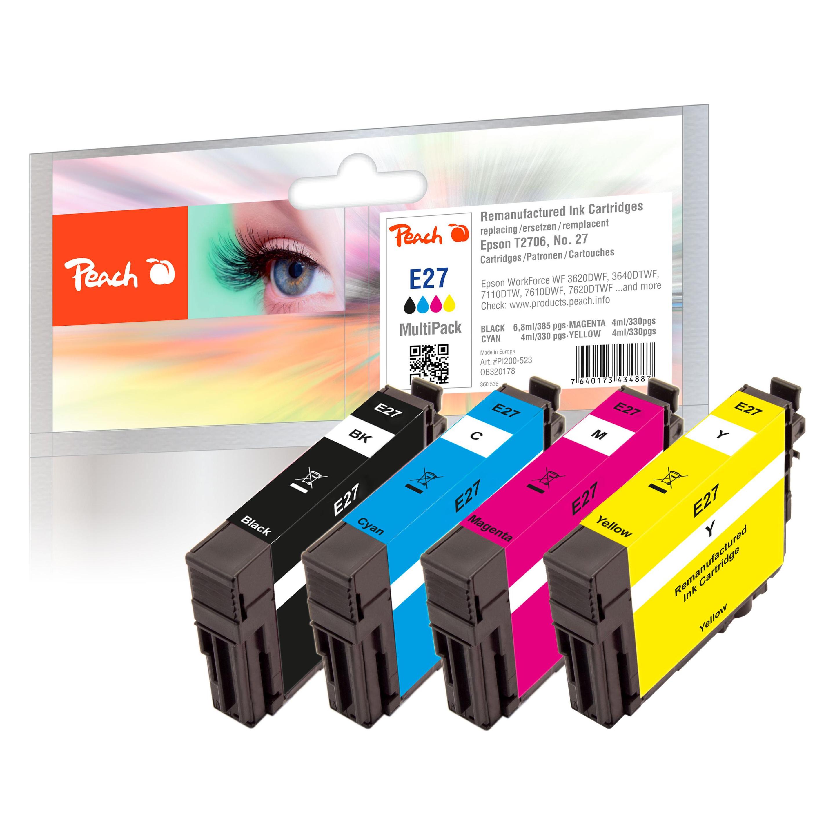 Peach Epson T2706, No 27 BK, C, M, Y (BK, C, M, Y) (0F320178)