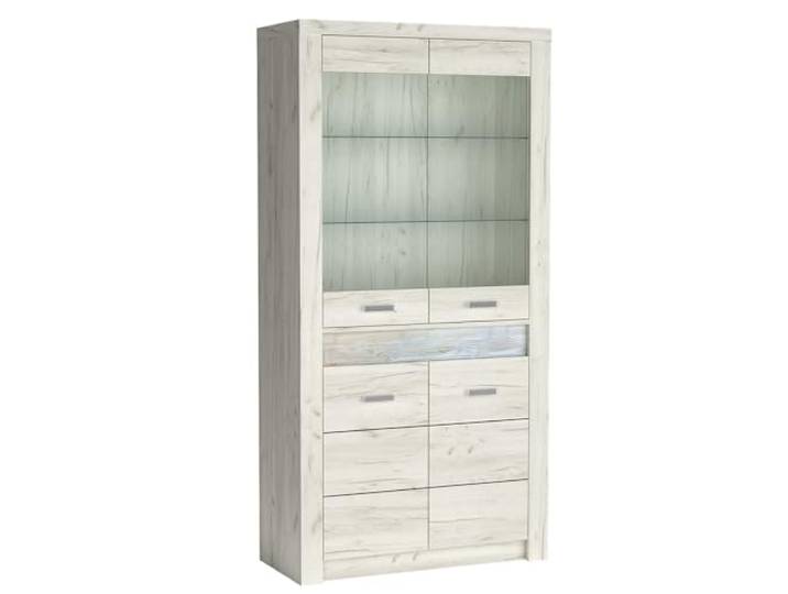 Lomadox Vitrinenschrank Vitrine Highboard Sideboard Kommode Aufbewahrungsschrank Wohnzimmer Schrank modern in weiß