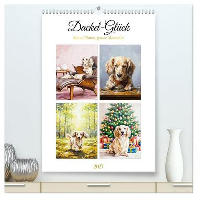 Dackel-Glück (hochwertiger Premium Wandkalender 2027 DIN A2 hoch), Kunstdruck in Hochglanz
