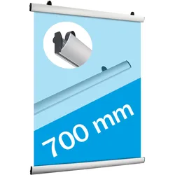 Klemmschienen für Plakate, Aluminium, aufklappbar 700 mm, silber