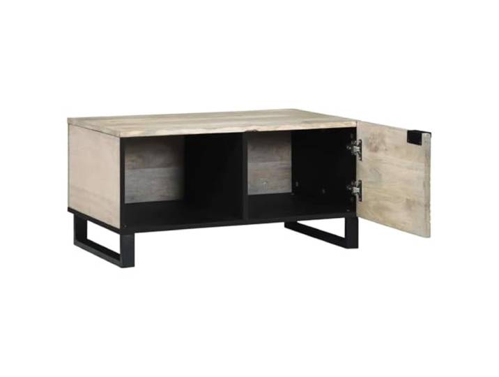 IBUQDDV Couchtisch Weiß 80 x 50 x 40 cm Holzwerkstoff Massives Akazienholz, glatte Textur, Holzwerkstoffgestell, einfache Montage, pflegeleicht mit trockenem Tuch