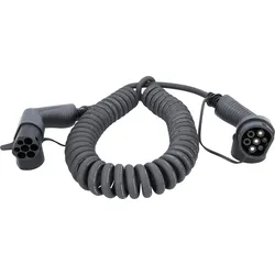 efuturo Spiralladekabel Typ 2 auf Typ 2 Stecker, 1 Phase, bis zu 7,4 kW, 32 A, 230 V, Mode 3, 5m - 117.7345