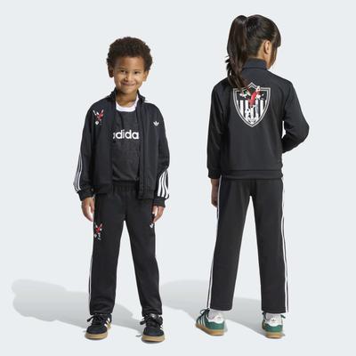 T-Shirt & Shorts ADIDAS ORIGINALS "ADIDAS DISNEY FIREBIRD", Mädchen, Gr. 110, schwarz (schwarz, weiß), Obermaterial: 100% Polyester, KOB Set-Artikel, für Kinder, aus Polyester