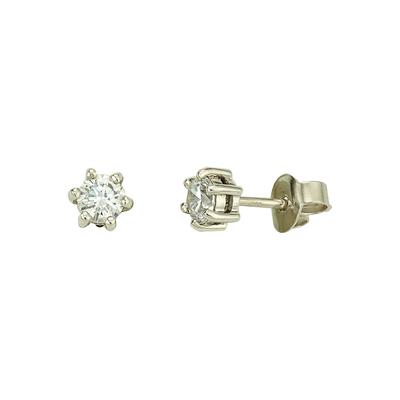 Paar Ohrstecker FIRETTI "Schmuck Geschenk Gold 333 Ohrschmuck Ohrringe Solitär" Gr. 5, silber (weißgoldfarben, kristallweiß, kristallweiß), Ohrringe, Damen, 5, Weißgold 333, mit Zirkonia (synth.)
