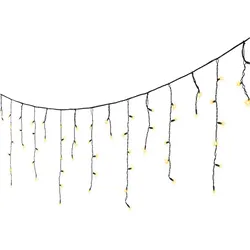 MARELIDA LED Lichtervorhang Eisregen Lichterkette Icicle 490 bernstein LED 20m Außen