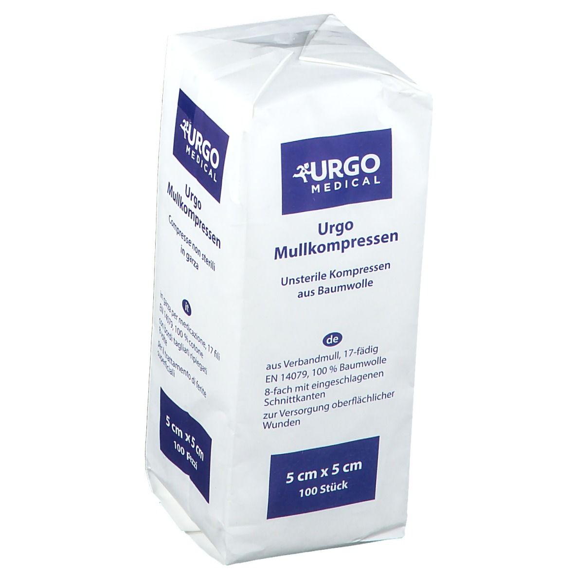 Urgo Mullkompressen 5x5 cm unsteril 100 St Kompressen