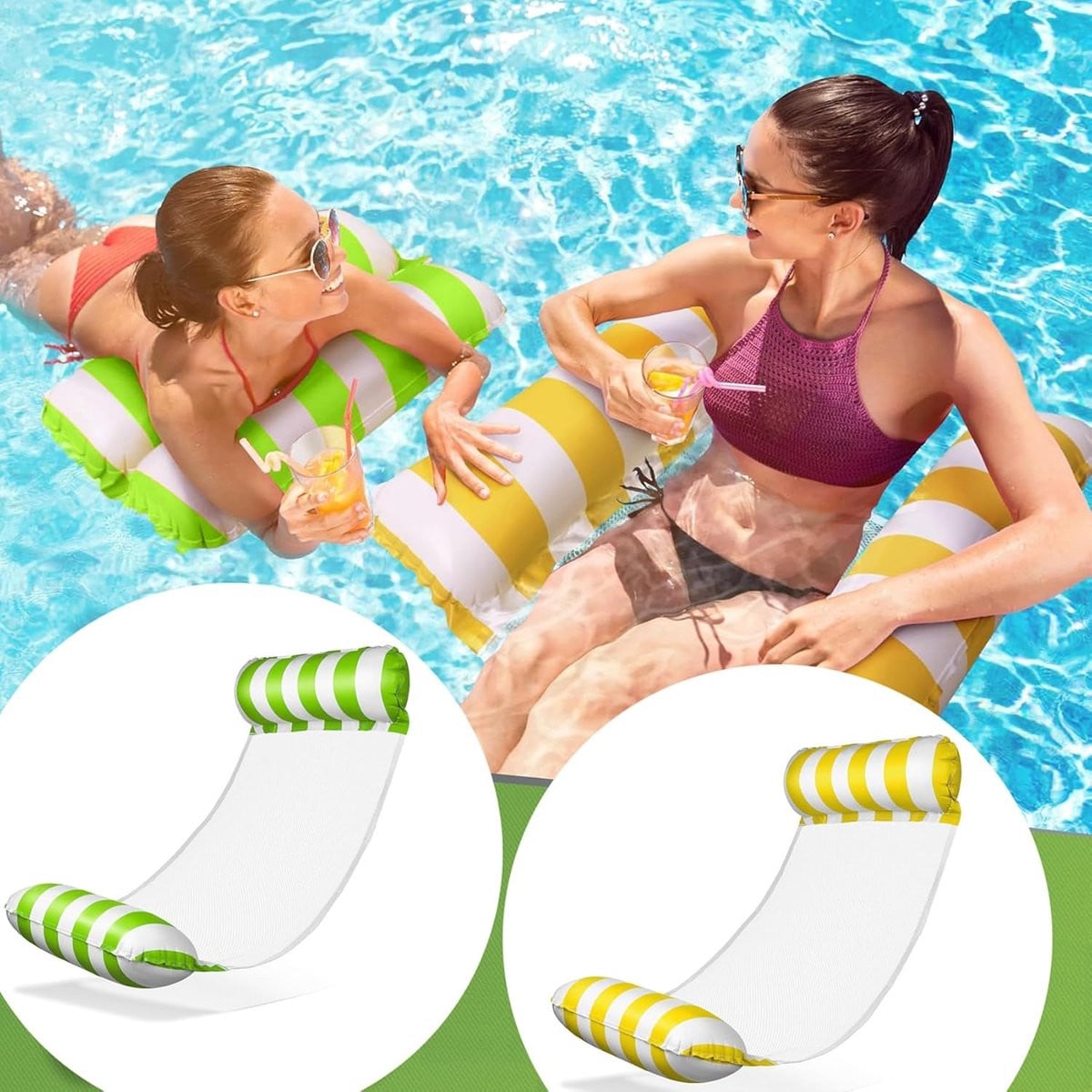 Thijox Luchtmatras Waterhangmat 4-in-1 Opblaasbaar voor Volwassenen - 2 Stuks
