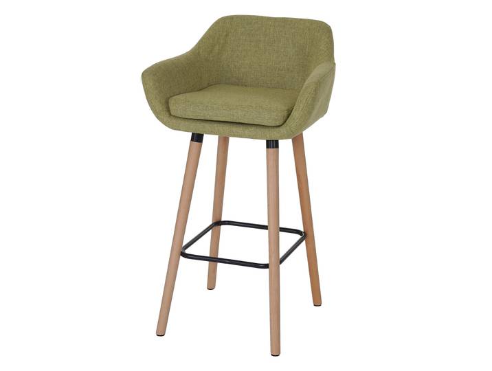 Barhocker Malmö T381, Barstuhl Tresenhocker MVG-zertifiziert Textil, hellgrün