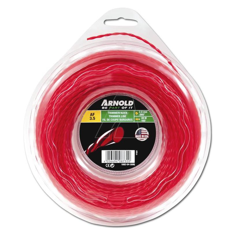 Arnold Trimmerfaden, rund, gedreht, rot, 2,0 mm, 50 m (Rasentrimmer) (1082-U4-2050)