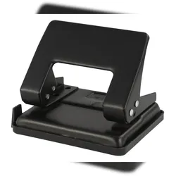 2x PAVO Premium Bürolocher mit Anschlagschiene für 20 Blatt Metallgehäuse schwarz