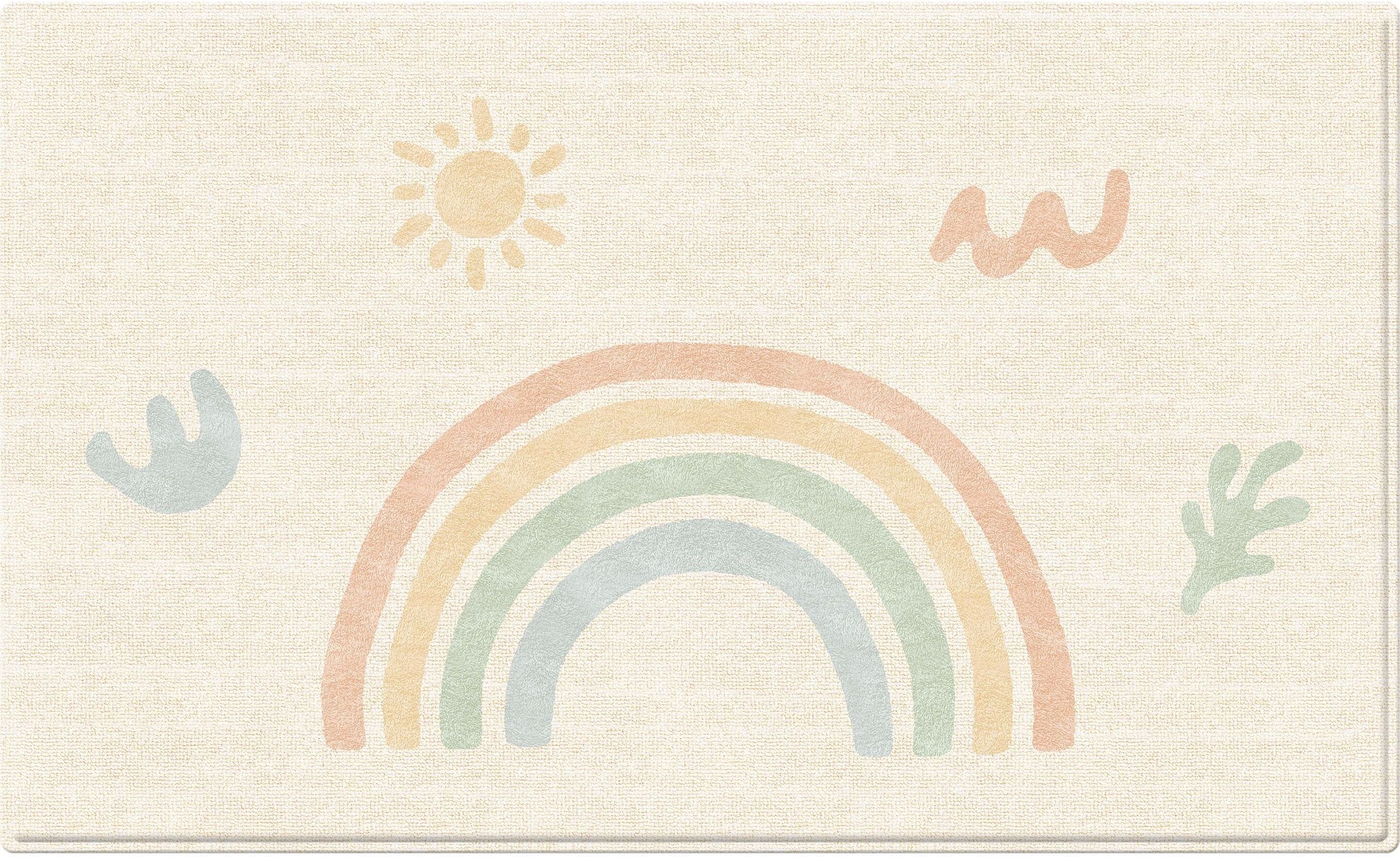 Spielmatte DWINGULER "Rainbow & Nordic 230 x 140 cm", Baby, Gr. B/H/L: 140cm x 1,5cm x 230cm, beige, Sportmatten Spielmatte beige B/H/L: 140cm x 1,5cm x 230cm