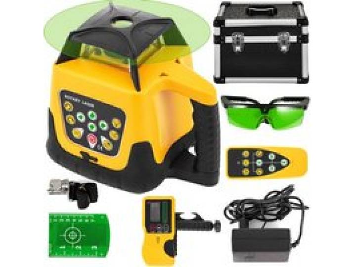 VEVOR Niveau Laser Autonivelant Balayage Rotative à 360° Laser Ligne Verticale Horizontale Module Laser Rotatif Auto-Alignement Précision 20 Faisceau Vert Distance de Travail 500m Construction Jaune