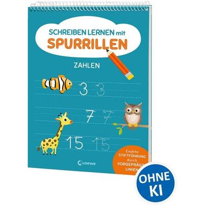 Schreiben lernen mit Spurrillen - Zahlen, Taschenbuch von , Loewe, 978-3-7432-1515-3