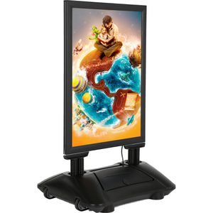 Update-Displays Kundenstopper WindPro LED Eco A1, 60 mm Profil, Akku, wetterfest, LED-Beleuchtung
