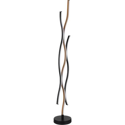 GLOBO LIGHTING LED Stehlampe "GERONIMO", beige (natur, schwarz), Ø 20cm H: 135cm, 1 Stk., Leuchten, Stehleuchte, Wohnzimmer, Schlafzimmer, Flur, LED Stehlampe